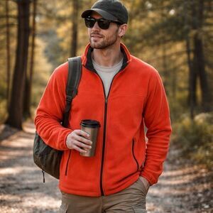 Lands’ End Men’s Full-Zip Fleece Jacket — Size Medium